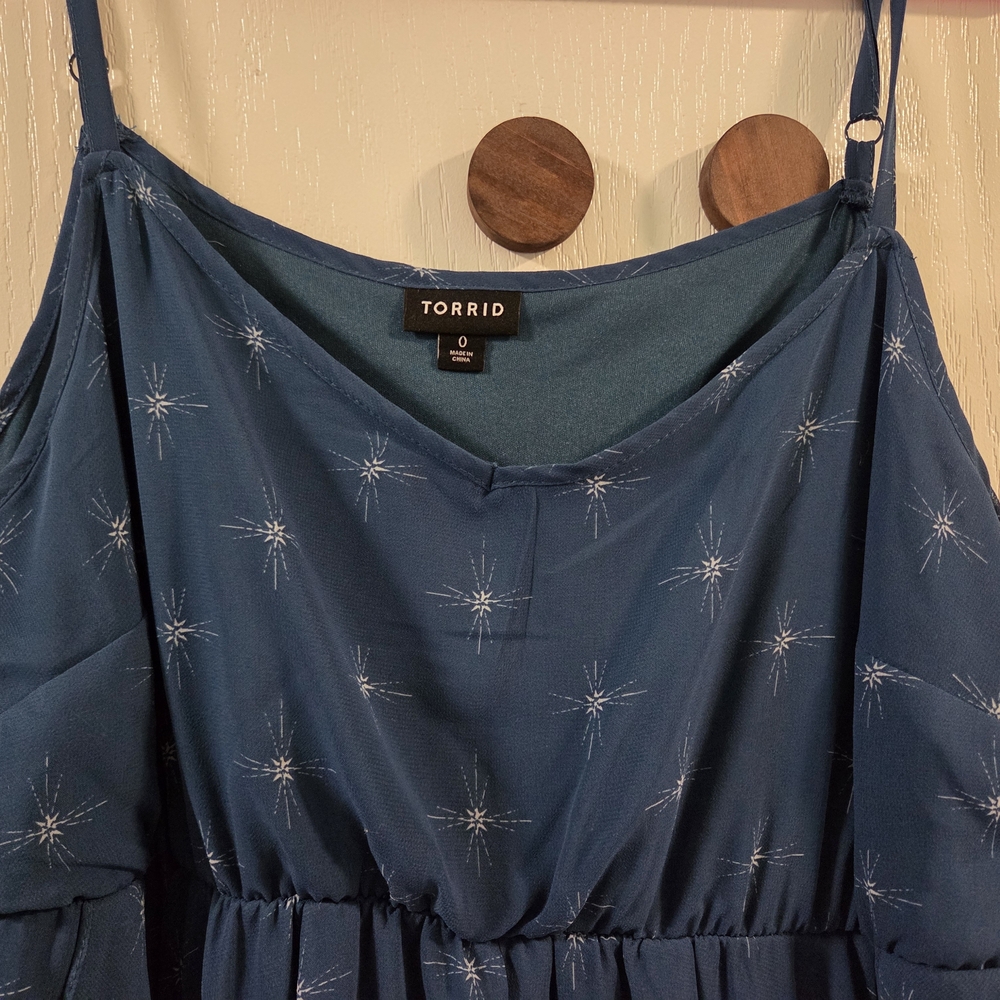 Torrid Midi Chiffon Pleated Dress- Size 0x - Picture 5 of 10